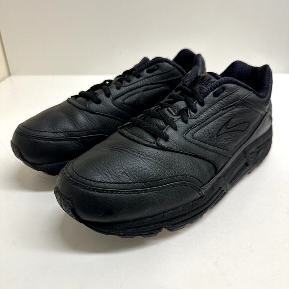 EXCELLENT Brooks Addiction Walker Triple Black Leather Men\'s Size 7.5 2E Wide main image 3